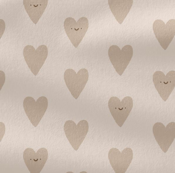 Valentine Hearts Brown - French Terry